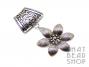 Antique Silver Star Flower Scarf Pendant